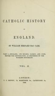 Cover of: A Catholic history of England by William Bernard MacCabe