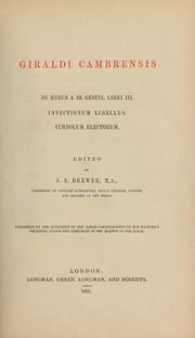 Cover of: Giraldi Cambrensis opera