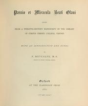 Cover of: Passio et miracula beati Olaui by Eysteinn Erlendsson