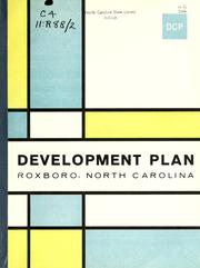 Cover of: Development plan, Roxboro, North Carolina