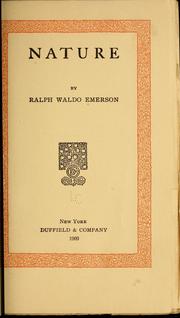 Cover of: Nature by Ralph Waldo Emerson