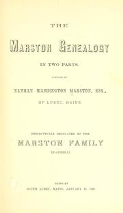 Cover of: The Marston genealogy: in two parts