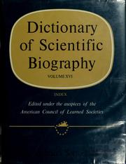 Cover of: Dictionary of scientific biography: Index