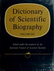 Cover of: Dictionary of scientific biography: Volume XIV: Addison Emery Verrill - Johann Zwelfer
