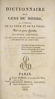 Cover of: Dictionnaire des gens du monde