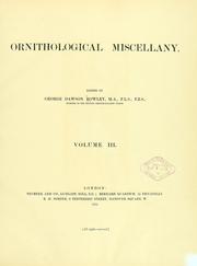 Cover of: Ornithological miscellany