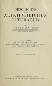 Cover of: Geschichte der altkirchlichen literatur