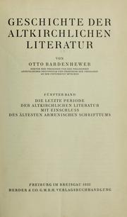 Cover of: Geschichte der altkirchlichen literatur