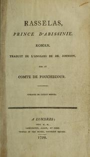 Cover of: Rasselas, prince d'Abissinie by Samuel Johnson