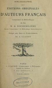 Cover of: Bibliothèque de feu m. A. Rochebilière