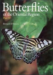 Cover of: Butterflies of the Oriental region. Part 2 by Bernard D'Abrera