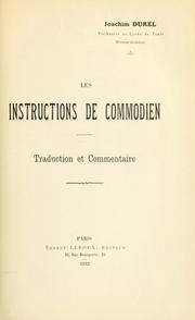 Cover of: Les instructions de Commodian