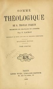Cover of: Somme Theologique de S. Thomas D'Aquin: Traduite en francais et annotee