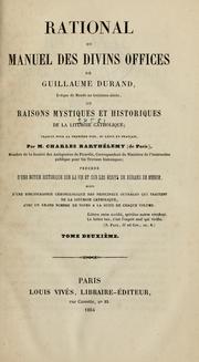 Cover of: Rational ou manuel des divins offices de Guillaume Durand: ou, Raisons mystiques et historique de la liturgie catholique