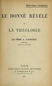 Cover of: Le donné révélé et la théologie
