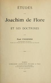 Cover of: Études sur Joachim de Fiore et ses doctrines