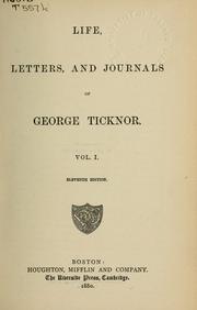 Cover of: Life, letters, and journals