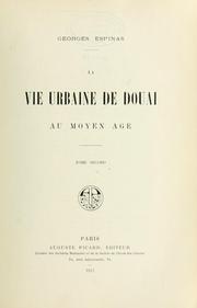Cover of: La vie urbaine de Douai au moyen age