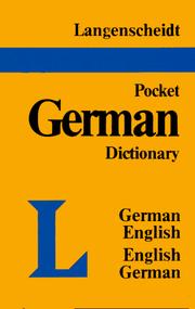 Cover of: Langenscheidt's pocket German dictionary.