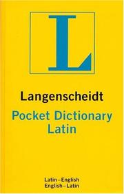 Cover of: Langenscheidt's Pocket Latin Dictionary (Langenscheidt's Pocket Dictionaries)