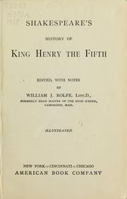 Cover of: Shakespeare's history of King Henry the Fifth by William Shakespeare