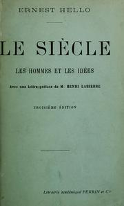 Cover of: Le siècle. Les hommes et les idées