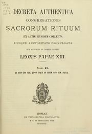 Cover of: Decreta authentica Congregationis Sacrorum Rituum
