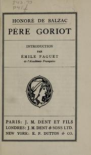 Cover of: Père Goriot