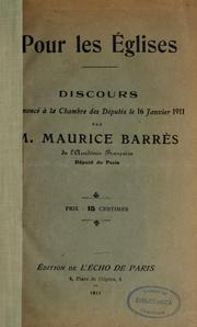 Cover of: Pour les églises: discours prononcé à la Chambre des députés le 16 janvier 1911