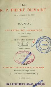 Cover of: Journal de ses retraites annuelles de 1860 à 1870