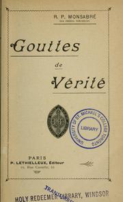 Cover of: Gouttes de vérité