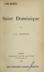 Cover of: Saint Dominique by Guiraud, Jean