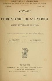 Cover of: Voyage au Purgatoire de St. Patrice: Visions de Tindal et de St. Paul, textes languedociens du quinzième siècle
