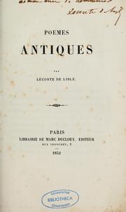 Cover of: Poèmes antiques