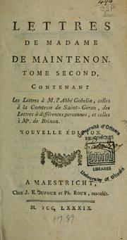 Cover of: Lettres de Madame de Maintenon...