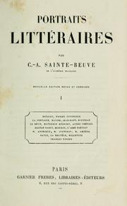 Cover of: Portraits littéraires by Charles Augustin Sainte-Beuve