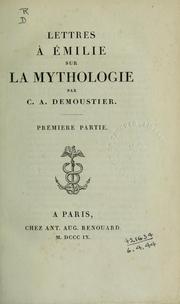 Cover of: Lettres à Emilie sur la mythologie