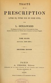 Cover of: Traité de la prescription: livre III, Titre XIX du Code civil