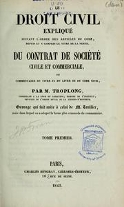 Cover of: Du contrat de société