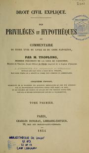 Cover of: Des privilèges et hypothèques