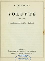 Cover of: Volupté: roman
