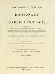 Cover of: Dictionarium scoto-celticum by compiled under the direction of the Highland Society of Scotland