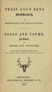 Cover of: Orain agus dana Gaidhealach