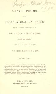 Cover of: Minor poems, and translations, in verse
