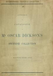 Cover of: Appendix to catalogue of Mr Oscar Dickson's Swedish collection by Oscar Dickson