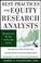 Cover of: Best practices for equity research analysts