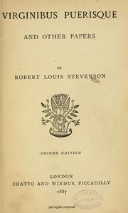 Virginibus Puerisque, and other papers by Robert Louis Stevenson
