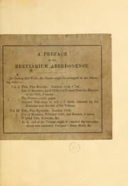 Cover of: A preface to the Breviarium Aberdonense