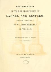 Cover of: Descriptions of the Sheriffdoms of Lanark and Renfrew, compiled about M.DCC.X by Maitland Club (Glasgow)