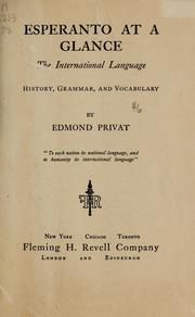 Cover of: Esperanto at a glance by Edmond Privat